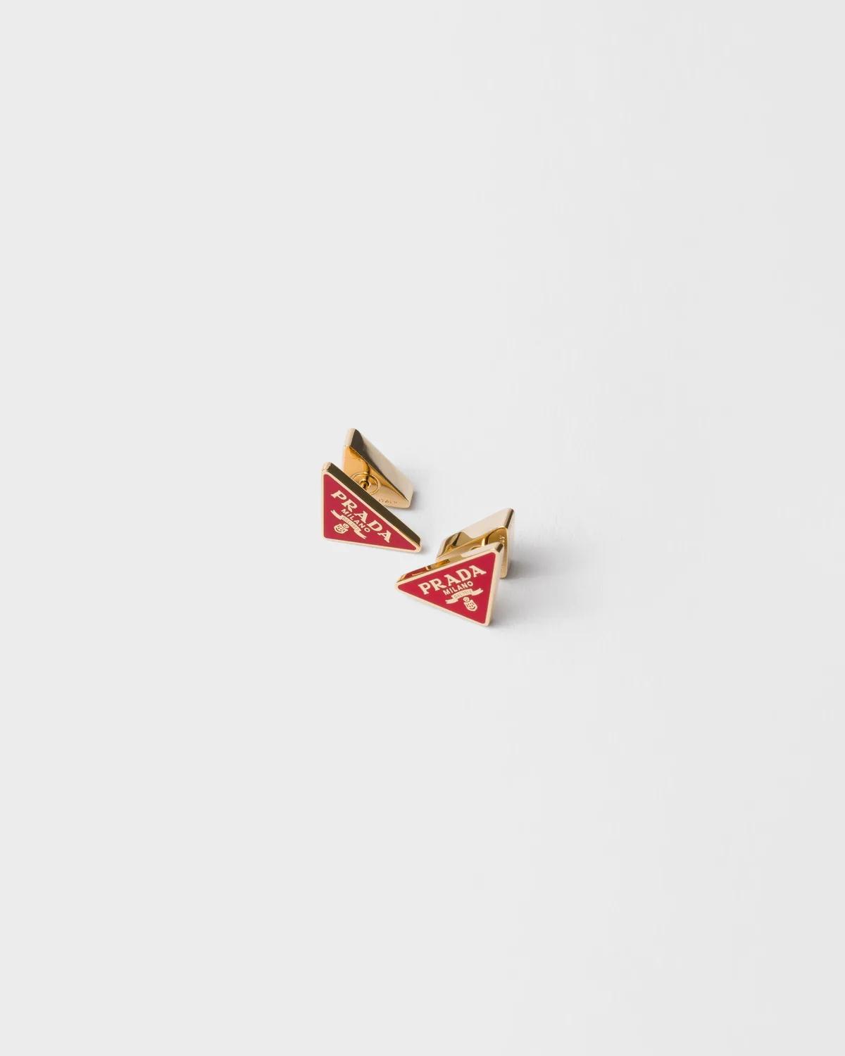 Prada Enameled metal earrings (Gold/Fiery Red)