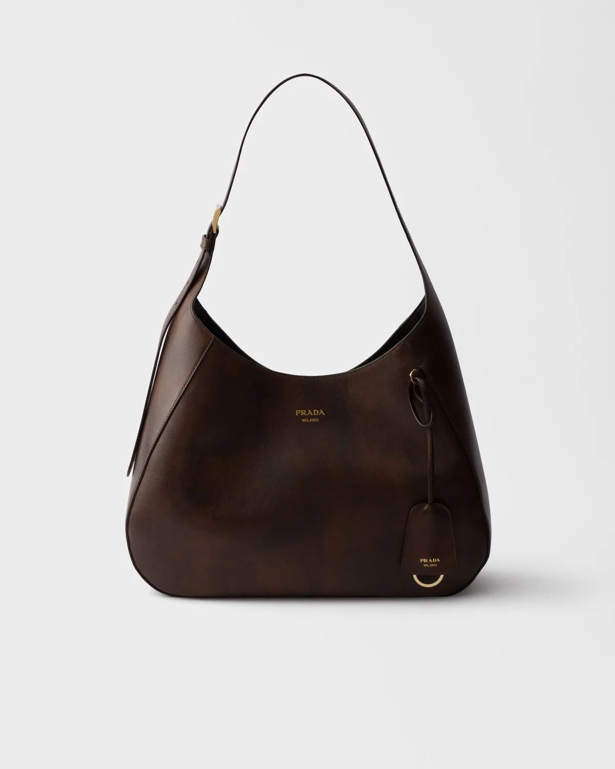 Prada Boogie Large Leather Bag (Cocoa Brown)