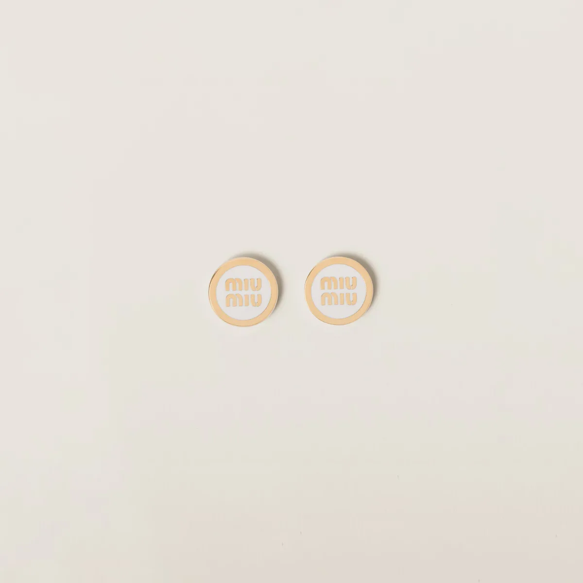 Miu Miu Enameled metal earrings (White)