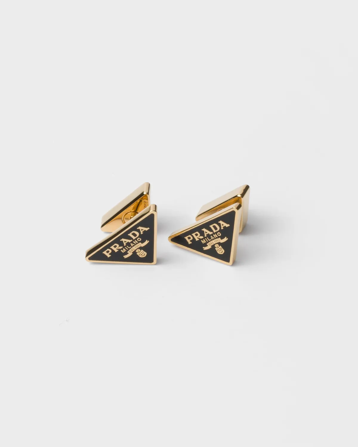 Prada Enameled metal earrings (Gold/Black)